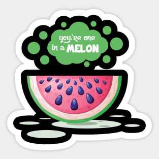 'You're One In A Melon' Hilarous Watermelon Pun Sticker